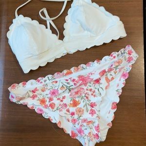 Floral bottoms and off white top
